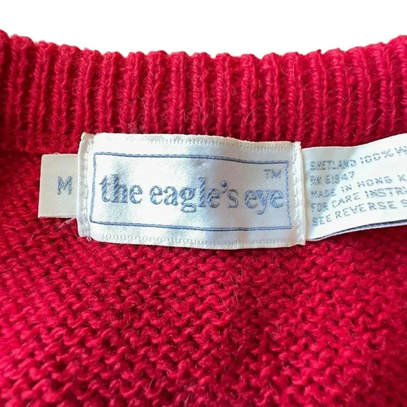 THE EAGLE’S EYE VINTAGE SHETLAND WOOL NOVELTY TEDDY BEAR VEST LIKE NEW | MEDIUM - Picture 12 of 12